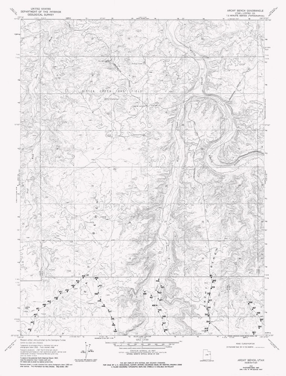 Picture of ARCHY BENCH UTAH QUAD - USGS 1968