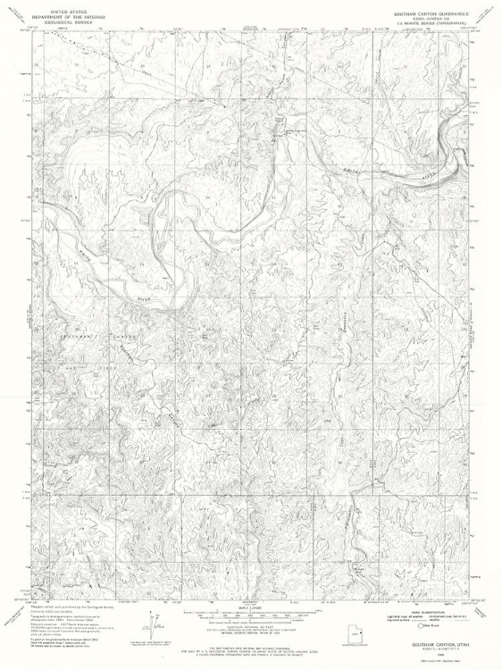 Picture of SOUTHAM CANYON UTAH QUAD - USGS 1968