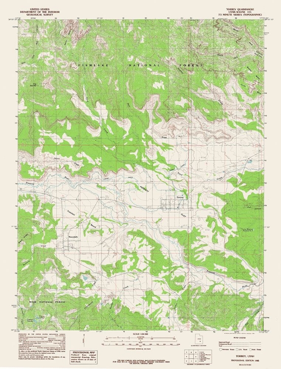 Picture of TORREY UTAH QUAD - USGS 1985