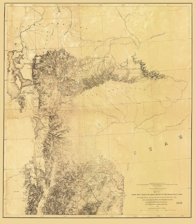 Picture of UTAH RAILROAD SURVEY, MAP 1 - SIEBERT 1855