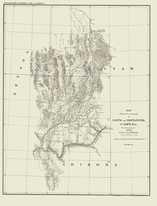 Picture of NEVADA UTAH ARIZONA GEOGRAPHICAL - WHEELER 1872