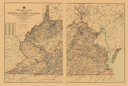 Picture of VIRGINIA, WEST VIRGINIA POSTAL ROUTES - USPS 1896
