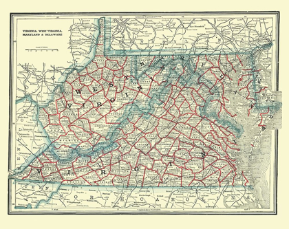 Picture of VIRGINIA, WEST VIRGINIA, MARYLAND, DELAWARE 1893