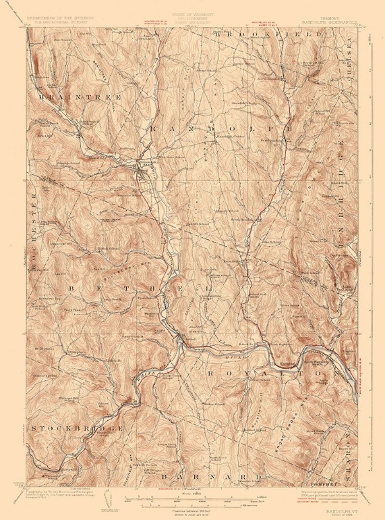 Picture of RANDOLF VERMONT QUAD - USGS 1926