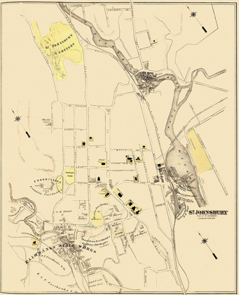 Picture of ST. JOHNSBURY VERMONT LANDOWNER - BEERS 1876