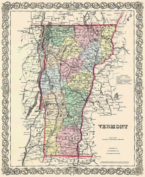 Picture of VERMONT - COLTON 1855