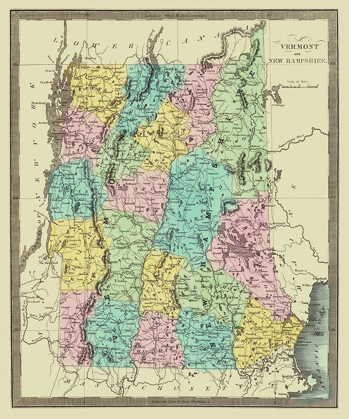 Picture of VERMONT, NEW HAMPSHIRE - DAVID BURR 1835