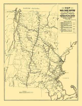 Picture of PORTSMOUTH AND BOSTON RAILROAD ROUTES 1848