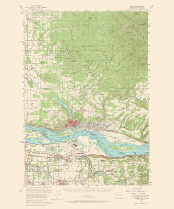 Picture of CAMAS WASHINGTON OREGON QUAD - USGS 1966