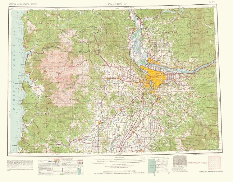 Picture of VANCOUVER WASHINGTON OREGON QUAD - USGS 1964