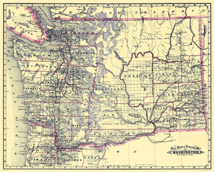 Picture of WASHINGTON RAILROADS AND TOWNSHIPS - GRANT 1887