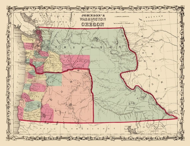 Picture of WASHINGTON, OREGON - JOHNSON 1860