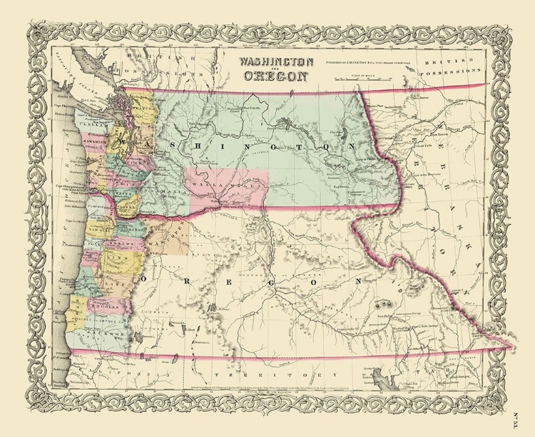 Picture of WASHINGTON, OREGON - COLTON 1853