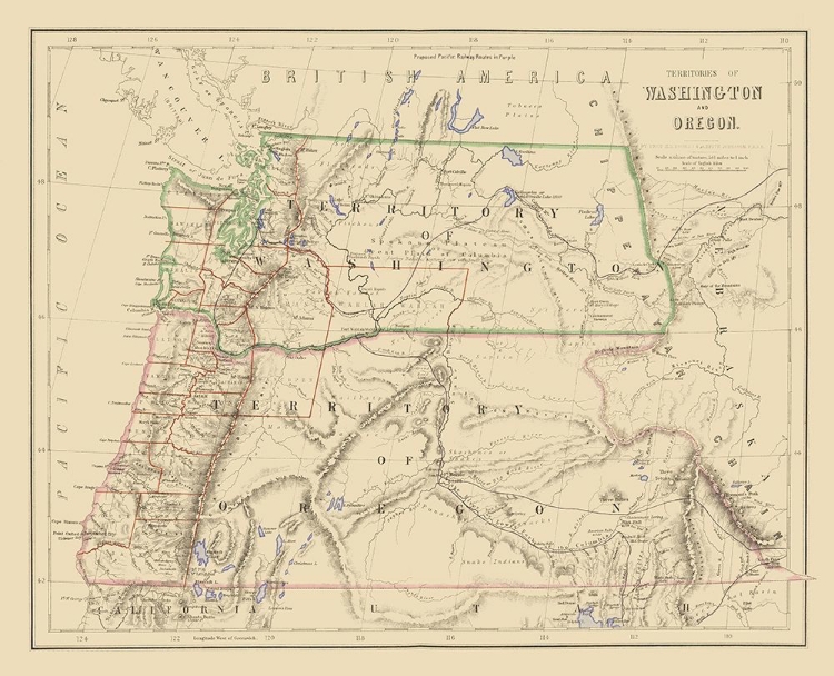 Picture of WASHINGTON, OREGON TERRITORIES - ROGERS 1857