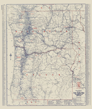 Picture of WASHINGTON, OREGON - RAND MCNALLY 1925