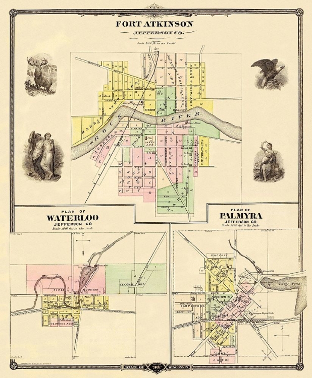 Picture of FORT ATKINSON WISCONSIN LANDOWNER - SNYDER 1878