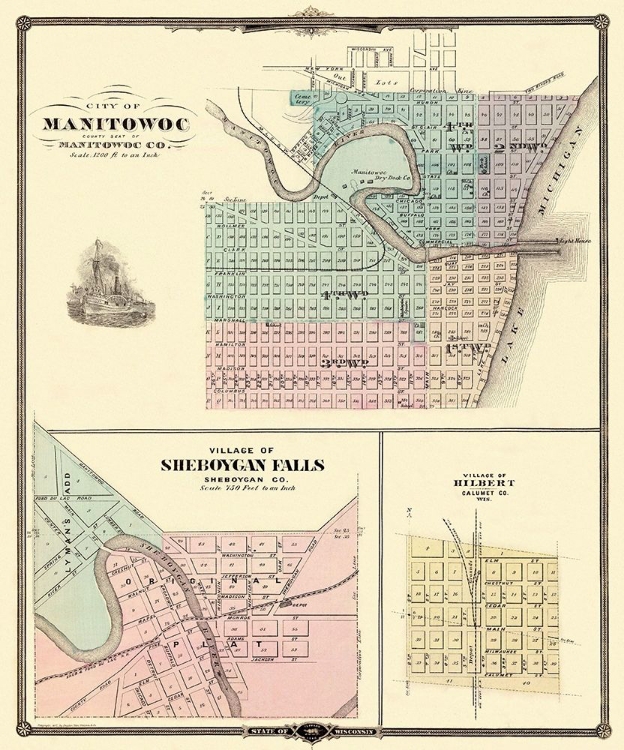 Picture of MANITOWOC, SHEBOYGAN FALLS WISCONSIN - SNYDER 1878