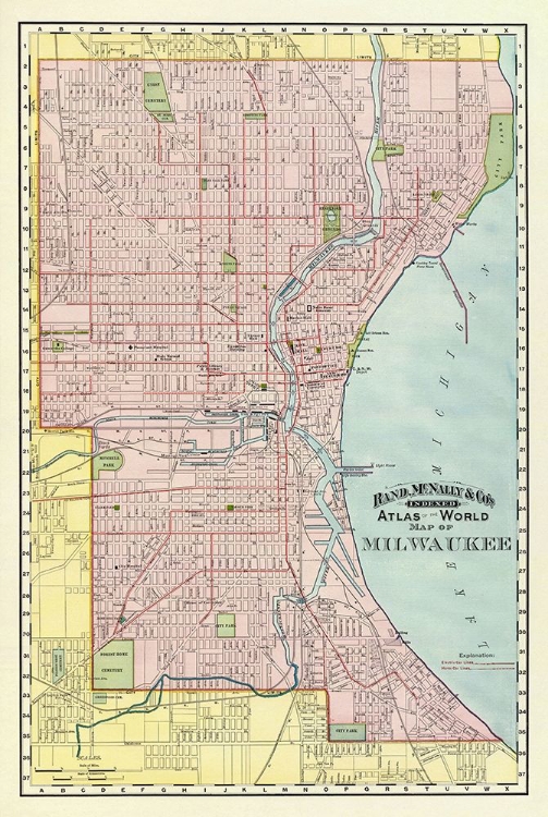 Picture of MILWAUKEE WISCONSIN - RAND MCNALLY 1894