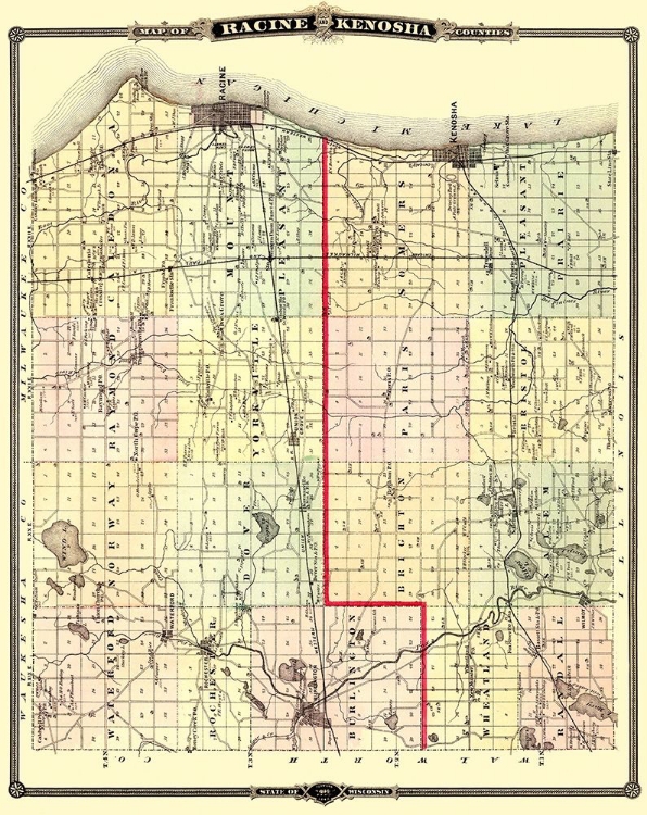 Picture of RACINE  KENOSHA WISCONSIN LANDOWNER - SNYDER 1878