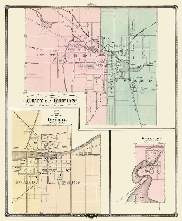 Picture of RIPON, OMRO, DARTFORD WISCONSIN - SNYDER 1878