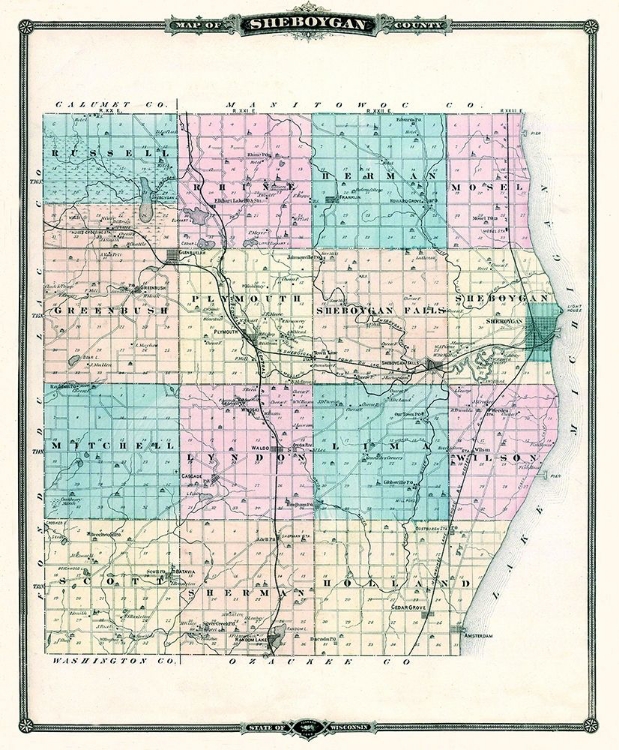 Picture of SHEBOYGAN WISCONSIN LANDOWNER - SNYDER 1878