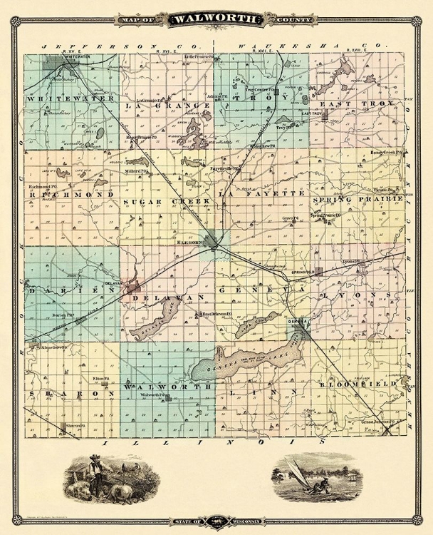 Picture of WALWORTH WISCONSIN LANDOWNER - SNYDER 1878