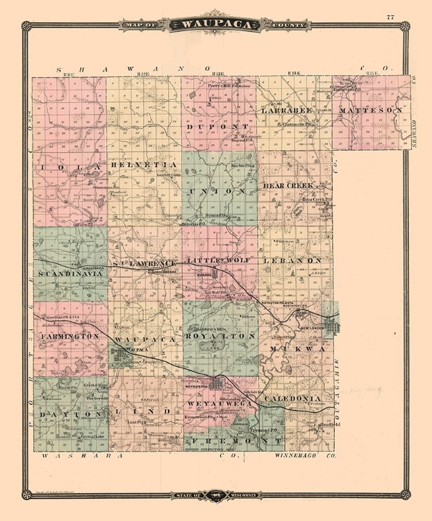 Picture of WAUPACA COUNTY  WISCONSIN - SNYDER  1877