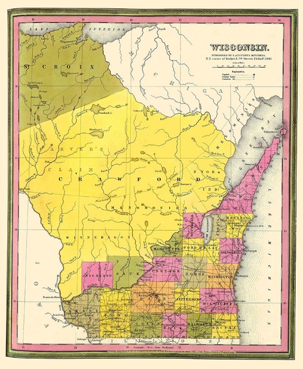 Picture of WISCONSIN TERRITORY - MITCHELL 1846