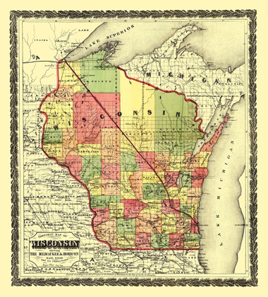 Picture of WISCONSIN TOWNSHIPS - HAMILTON 1857