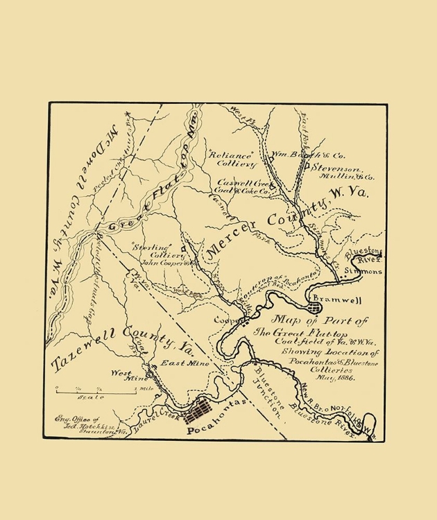 Picture of FLAT TOP COAL FIELD WEST VIRGINIA - HOTCHKISS 1886