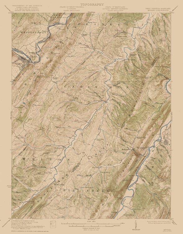 Picture of KEYSER WEST VIRGINIA MARYLAND QUAD - USGS 1920