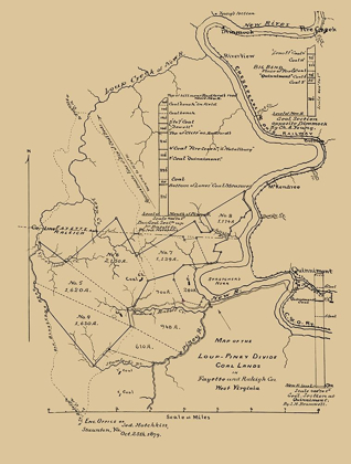 Picture of LOUP PINEY DIVIDE COAL LANDS OUTLINE WEST VA