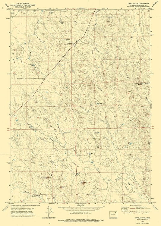 Picture of APPEL BUTTE WYOMING QUAD - USGS 1971