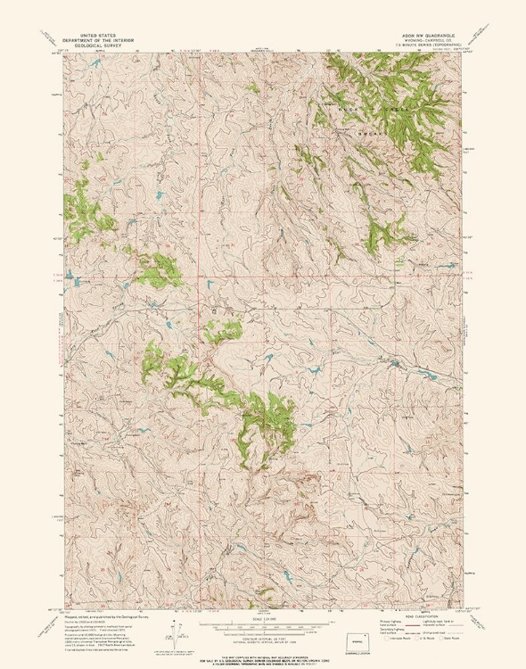 Picture of NORTH WEST ADON WYOMING QUAD - USGS 1972