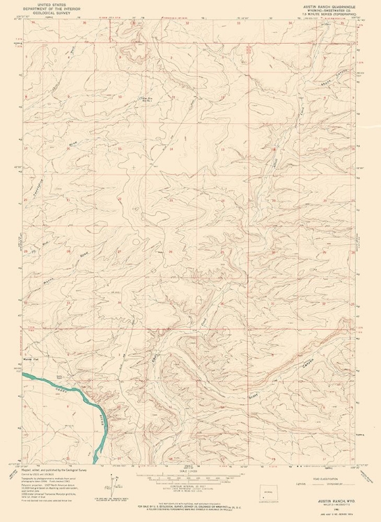 Picture of AUSTIN RANCH WYOMING QUAD - USGS 1961