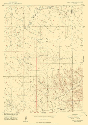 Picture of AMEND RANCH WYOMING QUAD - USGS 1950