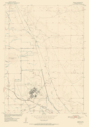 Picture of BISHOP WYOMING QUAD - USGS 1952