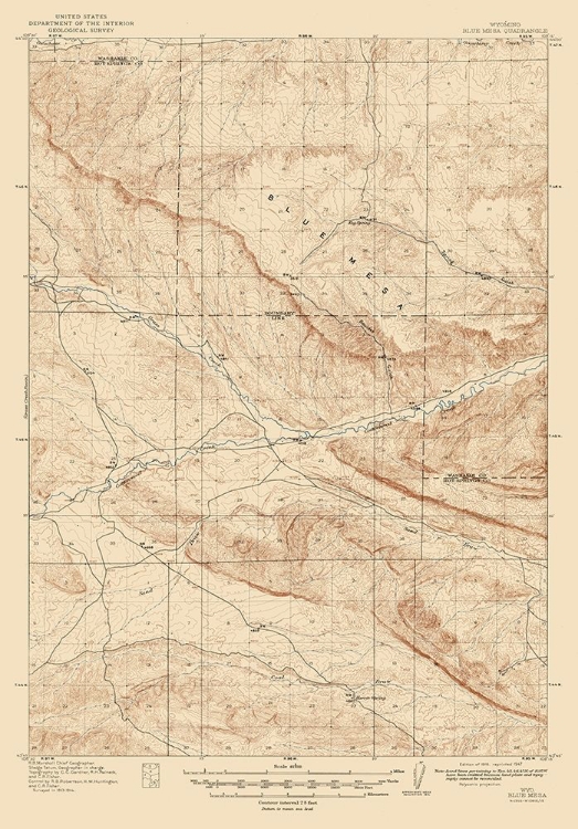 Picture of BLUE MESA WYOMING QUAD - USGS 1916