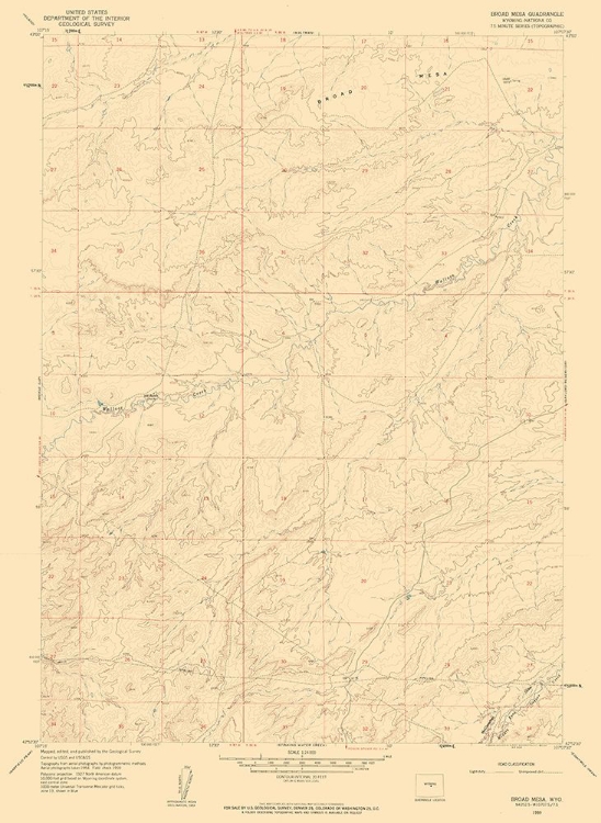 Picture of BROAD MESA WYOMING QUAD - USGS 1959