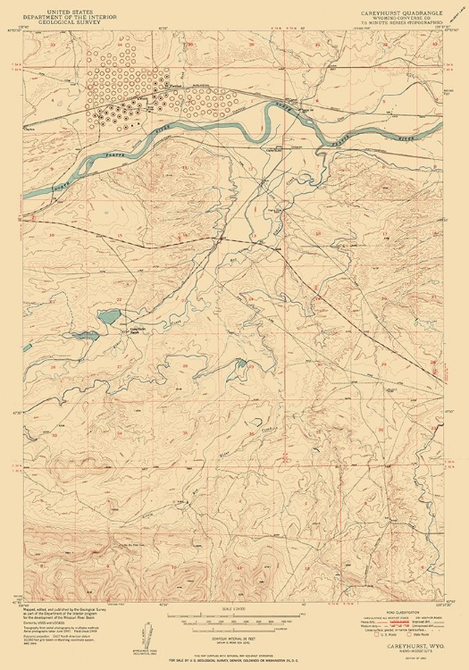 Picture of CAREYHURST CONVERSE WYOMING QUAD - USGS 1950