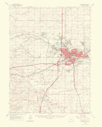 Picture of CHEYENNE WYOMING COLORADO QUAD - USGS 1964