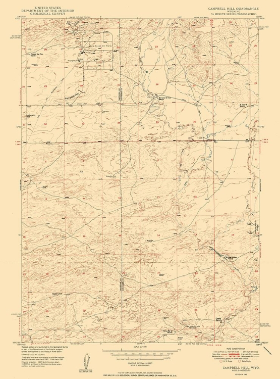 Picture of CAMPBELL HILL WYOMING QUAD - USGS 1950