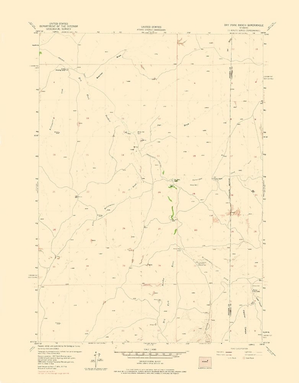 Picture of DRY FORK RANCH WYOMING QUAD - USGS 1973