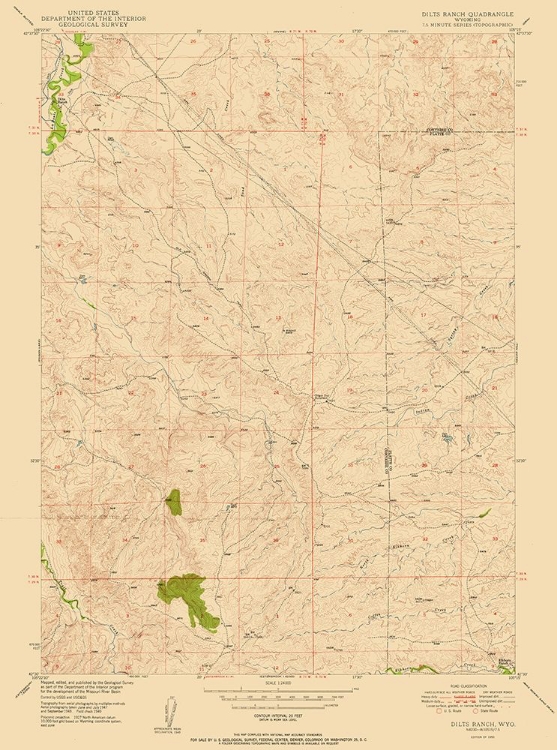 Picture of DILTS RANCH WYOMING QUAD - USGS 1950