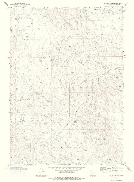 Picture of DOUBLE TANKS WYOMING QUAD - USGS 1971