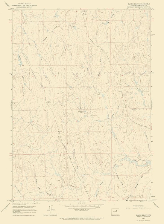Picture of ELAINE DRAW WYOMING QUAD - USGS 1961