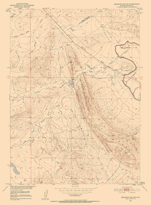 Picture of NORTH WEST EMIGRANT GAP WYOMING QUAD - USGS 1951