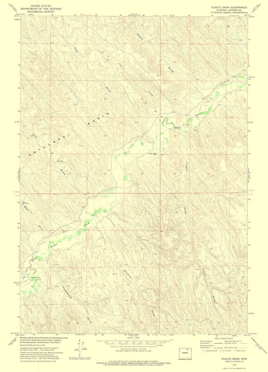 Picture of FLOATE DRAW WYOMING QUAD - USGS 1972