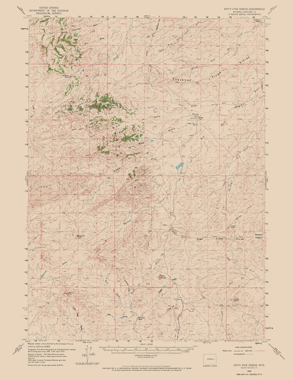 Picture of FIFTY FIVE RANCH WYOMING QUAD - USGS 1959