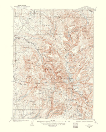 Picture of FREMONT PEAK WYOMING QUAD - USGS 1958